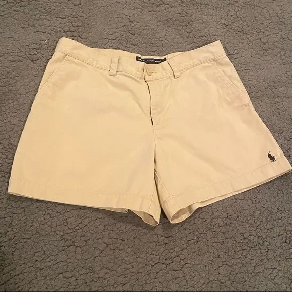 Ralph Lauren Sport Khaki Flat Front Shorts Size 8 - Picture 2 of 10